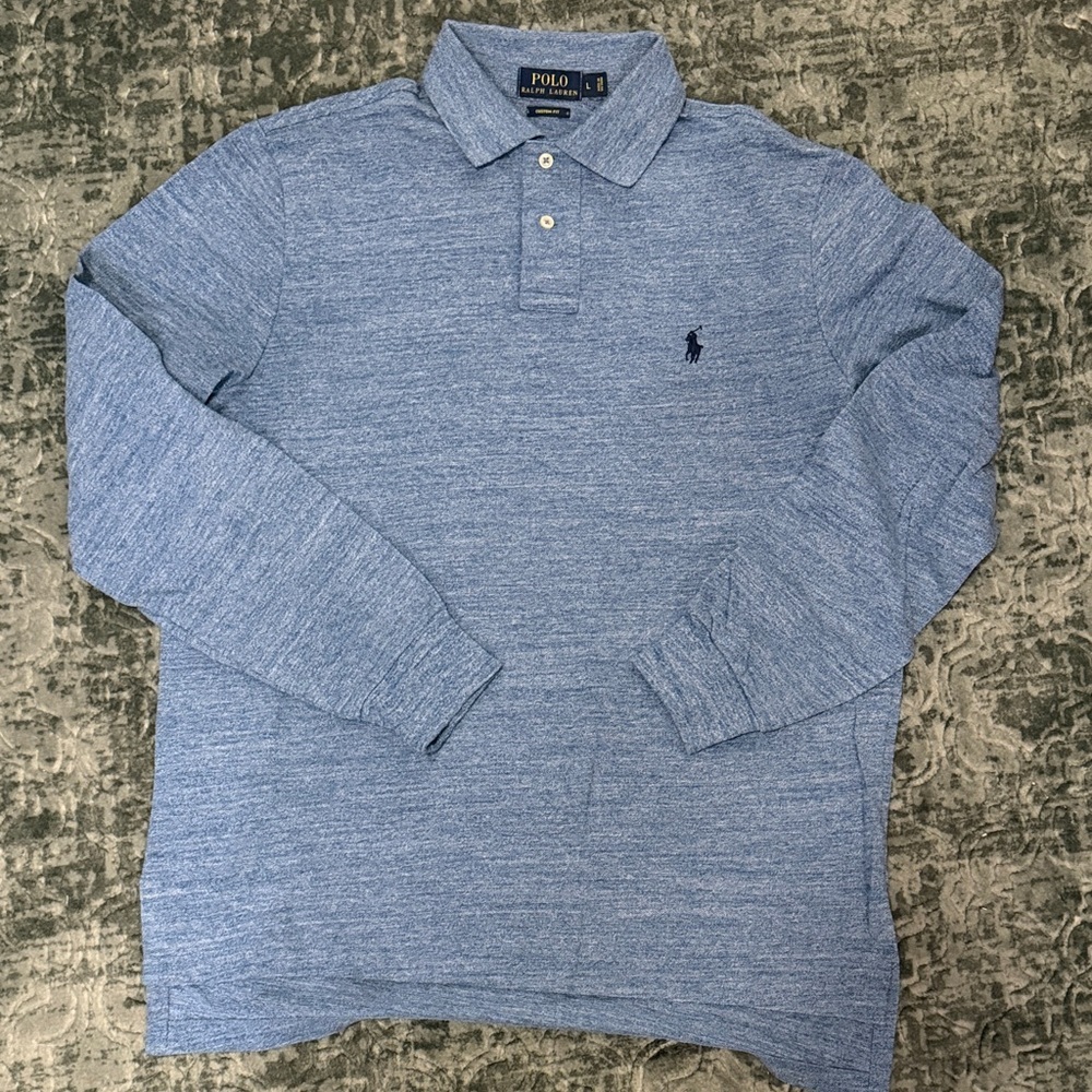 Polo by Ralph Lauren Men's Heather Blue Polo Shirt